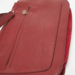 Cartier Burgundy Leather and Suede Marcello De Cartier Flap Top Handle Bag