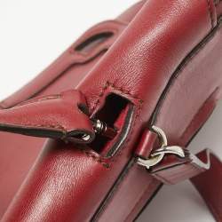 Cartier Burgundy Leather and Suede Marcello De Cartier Flap Top Handle Bag