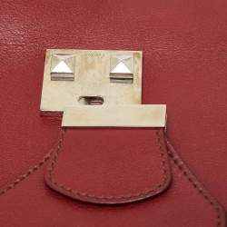 Cartier Burgundy Leather and Suede Marcello De Cartier Flap Top Handle Bag