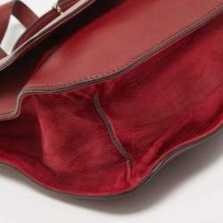 Cartier Burgundy Leather and Suede Marcello De Cartier Flap Top Handle Bag