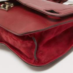 Cartier Burgundy Leather and Suede Marcello De Cartier Flap Top Handle Bag
