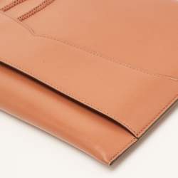 Pre Owned Cartier Brown Leather Logo Flap Clutch