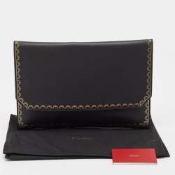 Cartier Black Leather Guirlande de Cartier Clutch