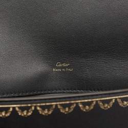 Cartier Black Leather Guirlande de Cartier Clutch