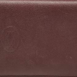 Cartier Burgundy Leather Must de Cartier Long Bifold Wallet