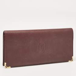 Cartier Burgundy Leather Must de Cartier Long Bifold Wallet