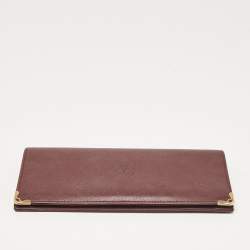 Cartier Burgundy Leather Must de Cartier Long Bifold Wallet