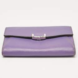 Cartier Purple Leather C de Cartier Compact Wallet