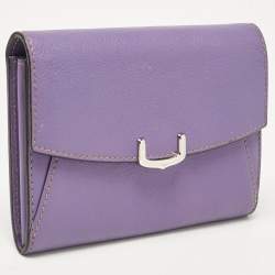 Cartier Purple Leather C de Cartier Compact Wallet