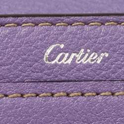 Cartier Purple Leather C de Cartier Compact Wallet