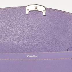 Cartier Purple Leather C de Cartier Compact Wallet