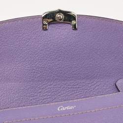 Cartier Purple Leather C de Cartier Compact Wallet