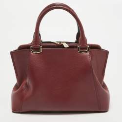 Cartier Dark Red Leather Mini C de Cartier Satchel