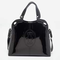 Cartier Black Patent and Leather Marcello de Cartier Satchel