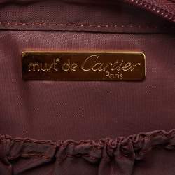 Cartier Burgundy Leather Must de Cartier Zip Pouch Clutch