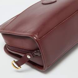 Cartier Burgundy Leather Must de Cartier Zip Pouch Clutch