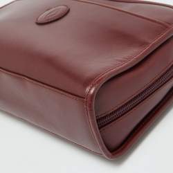 Cartier Burgundy Leather Must de Cartier Zip Pouch Clutch
