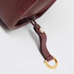 Cartier Burgundy Leather Must de Cartier Zip Pouch Clutch