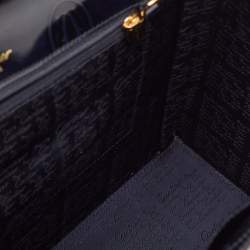 Pre Owned Cartier Navy Blue Patent Leather Happy Birthday Top Handle Bag