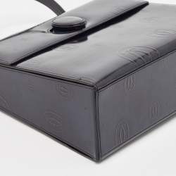 Pre Owned Cartier Navy Blue Patent Leather Happy Birthday Top Handle Bag