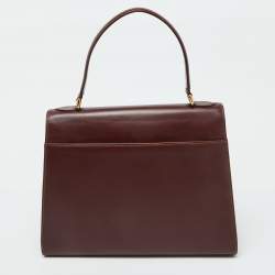 Pre Owned Cartier Burgundy Leather Le Must De Cartier Top Handle Bag