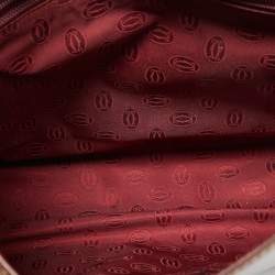 Pre Owned Cartier Burgundy Leather Le Must De Cartier Top Handle Bag