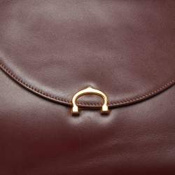 Pre Owned Cartier Burgundy Leather Le Must De Cartier Top Handle Bag