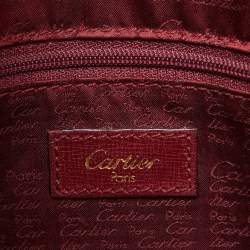 Cartier Burgundy Leather Zip Boston Bag