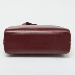 Cartier Burgundy Leather Zip Boston Bag