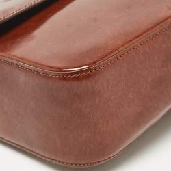 Pre Owned Cartier Brown Glossy Leather Panthere de Cartier Shoulder Bag