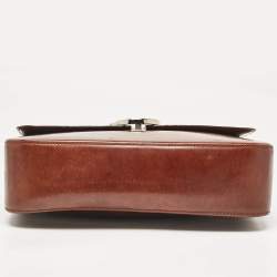 Pre Owned Cartier Brown Glossy Leather Panthere de Cartier Shoulder Bag