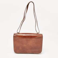 Pre Owned Cartier Brown Glossy Leather Panthere de Cartier Shoulder Bag