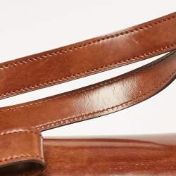 Pre Owned Cartier Brown Glossy Leather Panthere de Cartier Shoulder Bag