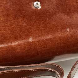 Pre Owned Cartier Brown Glossy Leather Panthere de Cartier Shoulder Bag