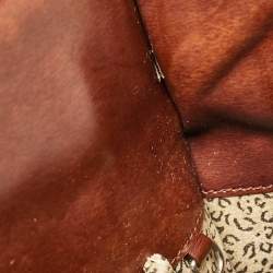 Pre Owned Cartier Brown Glossy Leather Panthere de Cartier Shoulder Bag