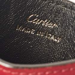 Cartier Dark Red Leather C De Cartier Card Holder