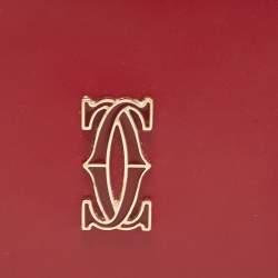 Cartier Dark Red Leather C De Cartier Card Holder