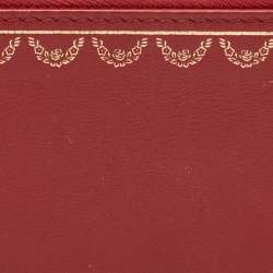 Cartier Red Leather Guirlande de Cartier Zipped Card Holder