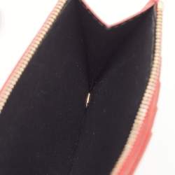 Cartier Red Leather Guirlande de Cartier Zipped Card Holder