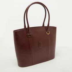Cartier Burgundy Leather Must de Cartier Tote