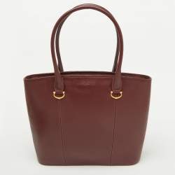 Cartier Burgundy Leather Must de Cartier Tote