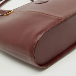 Cartier Burgundy Leather Must de Cartier Tote