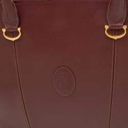 Cartier Burgundy Leather Must de Cartier Tote