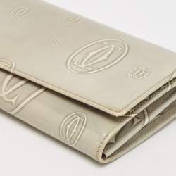 Pre Owned Cartier Grey Leather Happy Birthday Continental Wallet