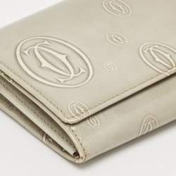 Pre Owned Cartier Grey Leather Happy Birthday Continental Wallet