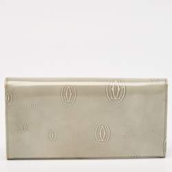 Pre Owned Cartier Grey Leather Happy Birthday Continental Wallet