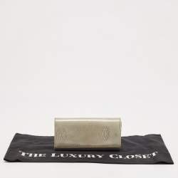 Pre Owned Cartier Grey Leather Happy Birthday Continental Wallet