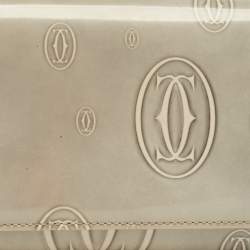 Pre Owned Cartier Grey Leather Happy Birthday Continental Wallet