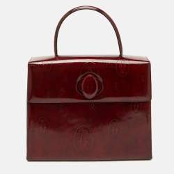 Cartier Red Patent Leather Happy Birthday Top Handle Bag