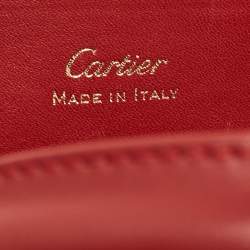 Pre Owned Cartier Red Leather Mini Guirlande De Cartier Top Handle Bag